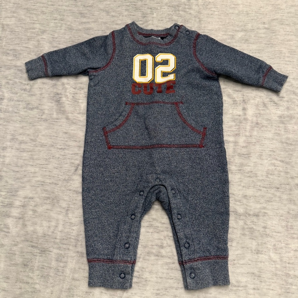 4/20$ Blue baby romper size 6-12 months